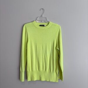 Mint Velvet Vibrant Lime Crew Neck Cashmere Blend Sweater